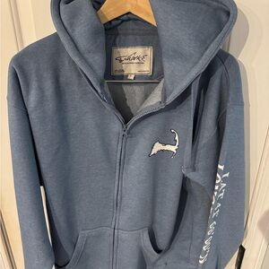 Cape Cod Blue Zip-Up Hoodie Size L